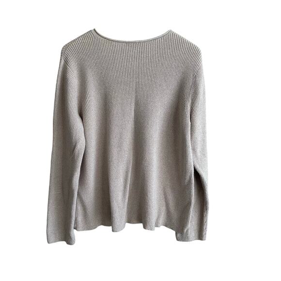 Eileen Fisher Crew Neck Organic Cotton Sweater Dove L - Picture 8 of 11